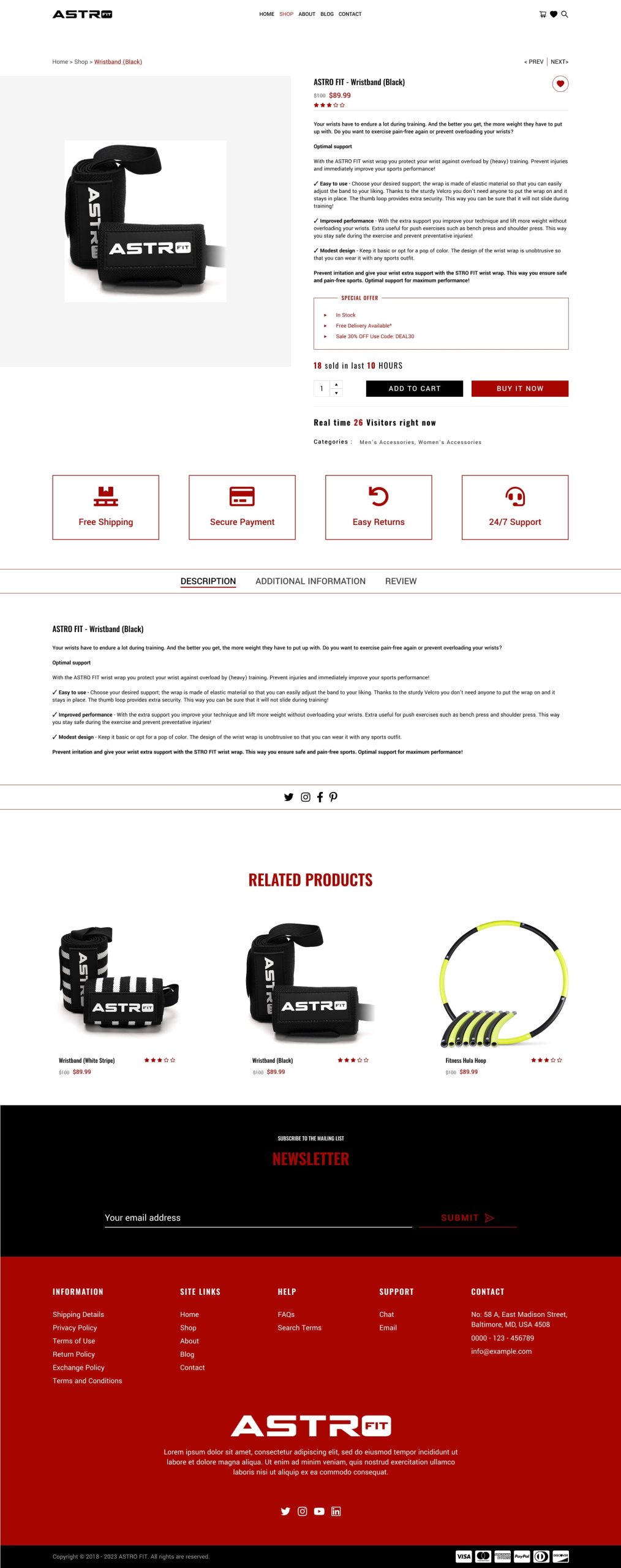 Astro Fit - Product Detail Page